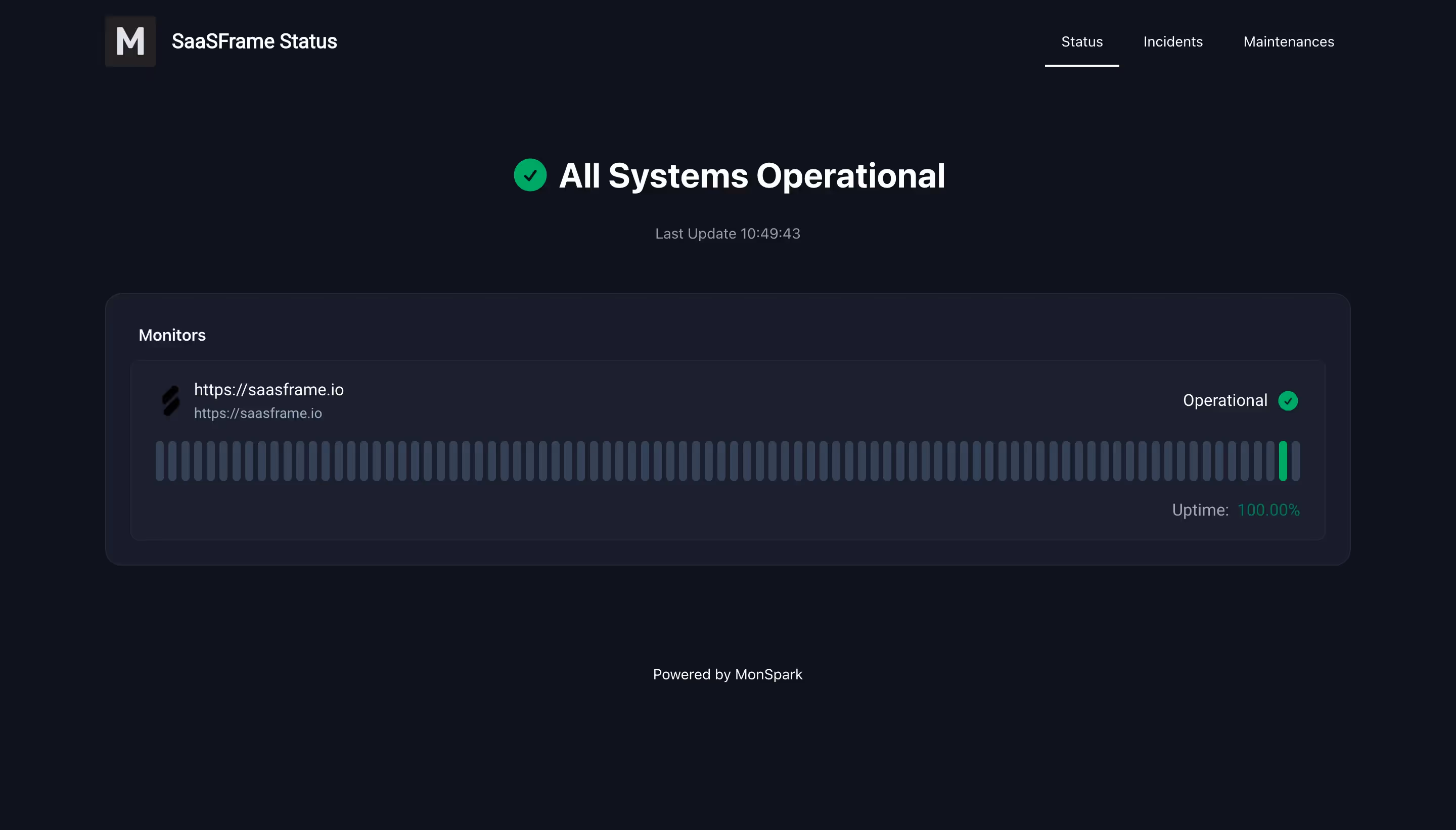 MonSpark Status Page
