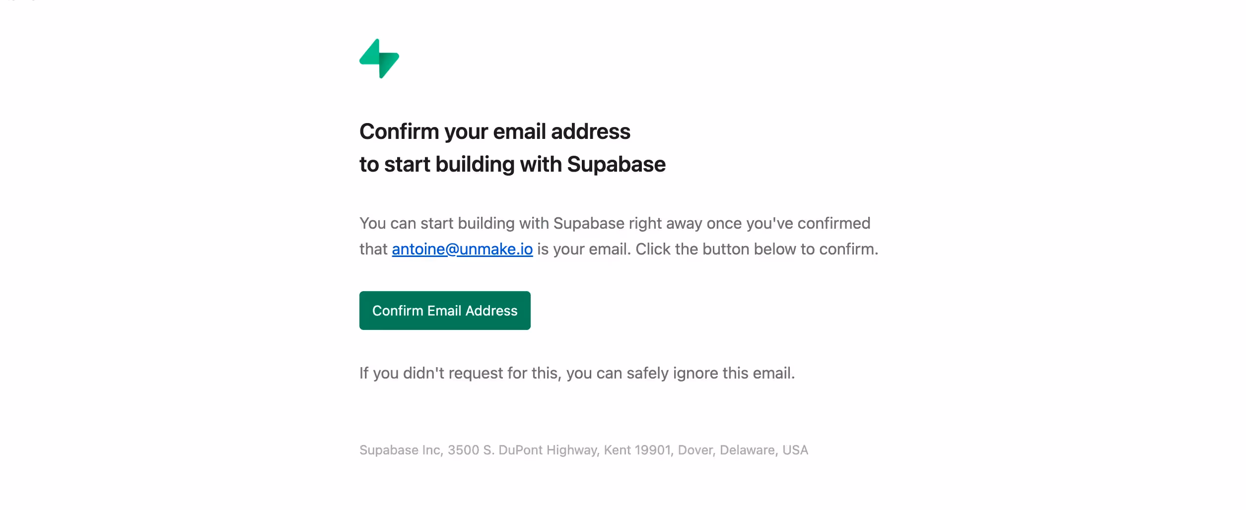 Supabase Verification Email