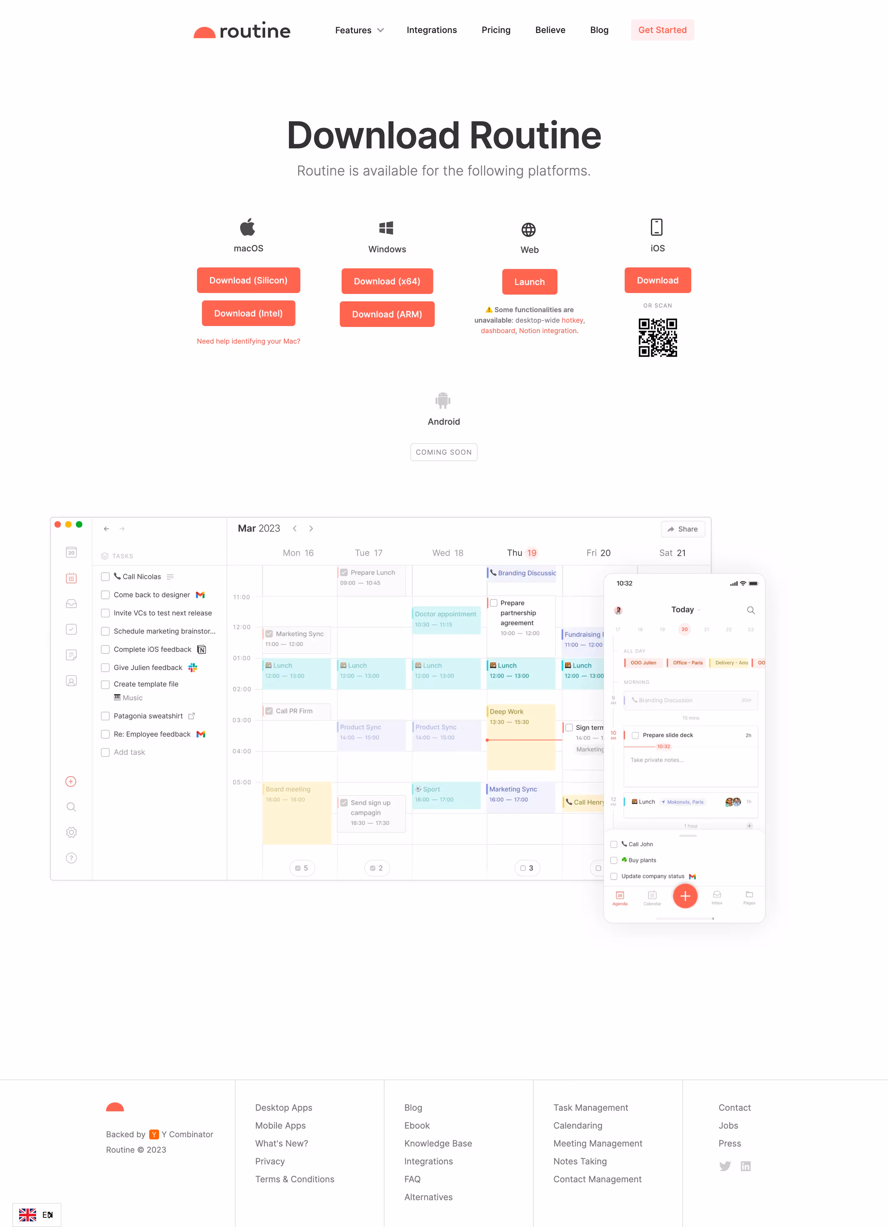Routine Download Page