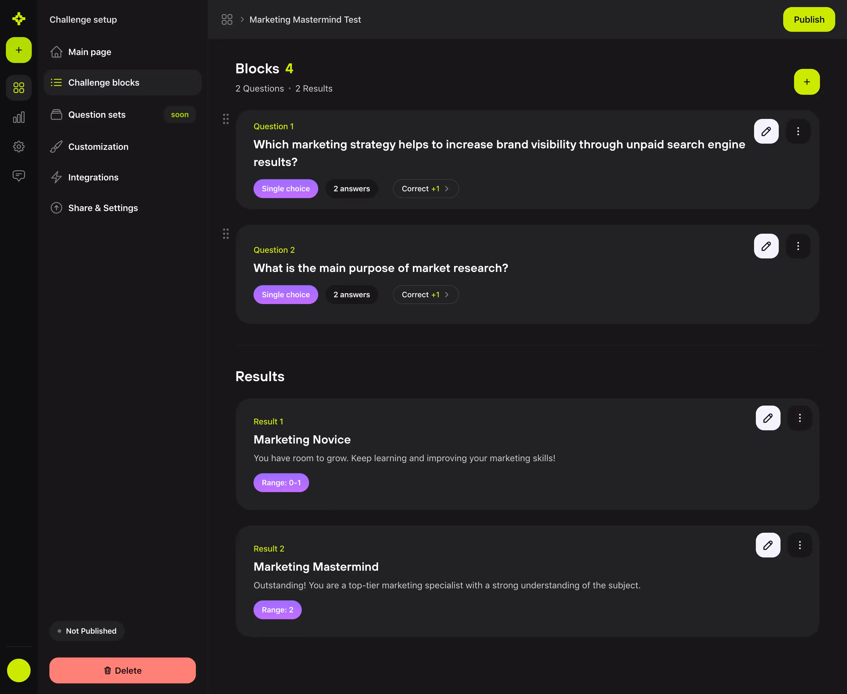 Meiro Challenge Blocks Setup