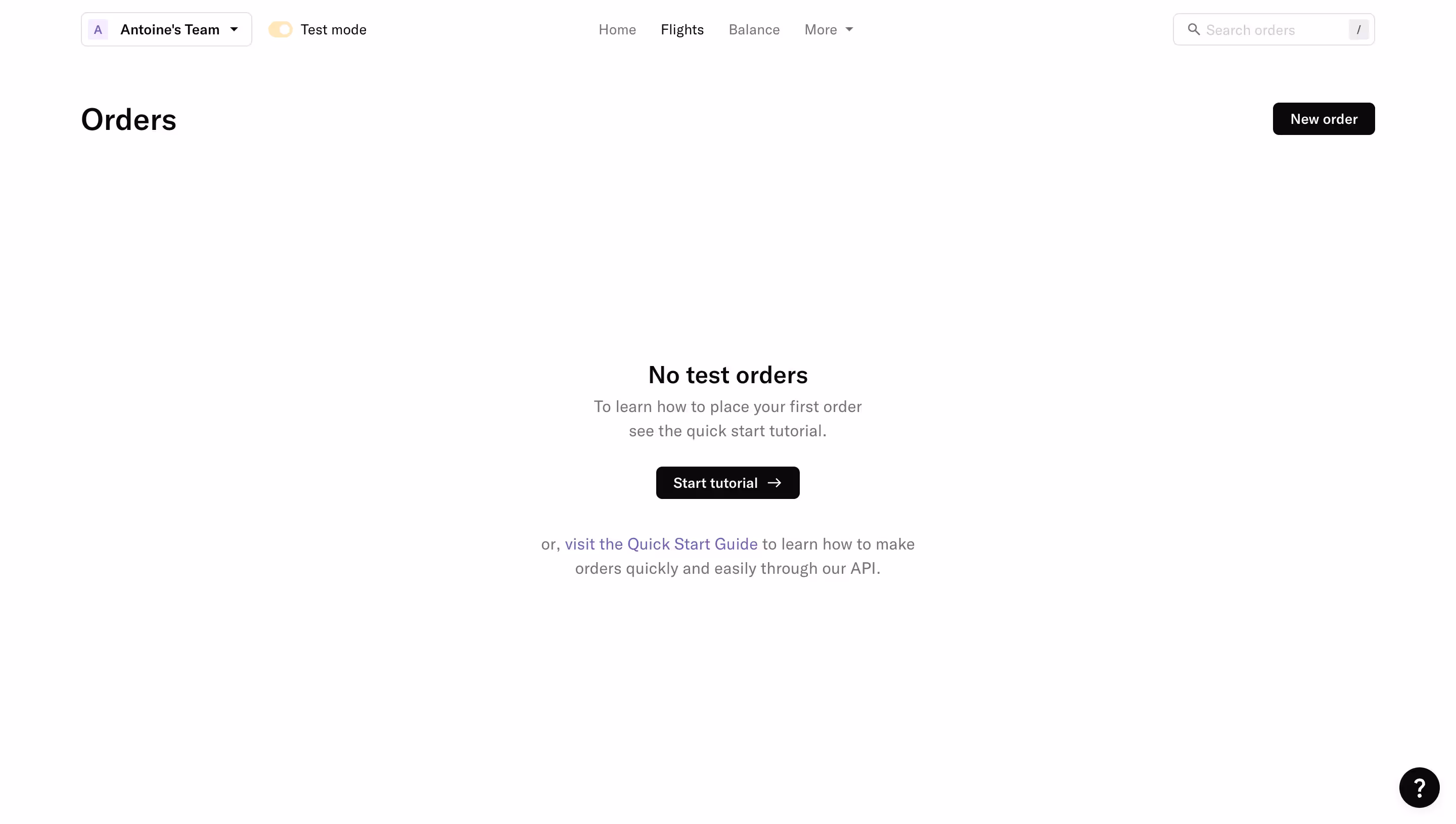 Duffel Empty Orders Dashboard