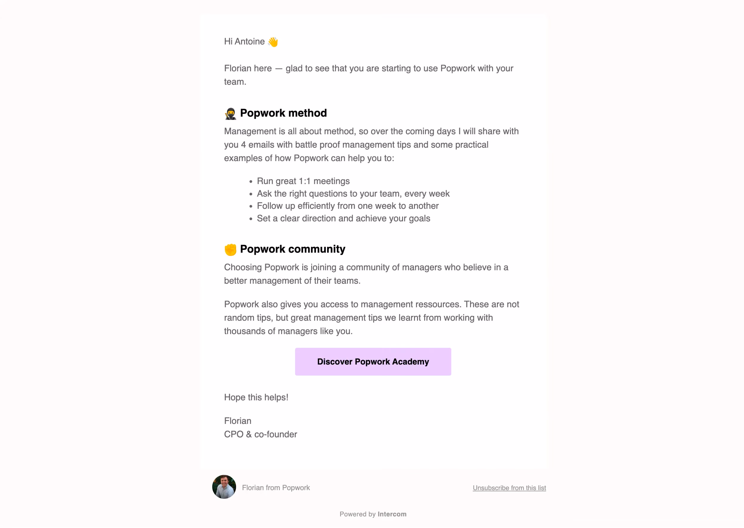Popwork Onboarding Email