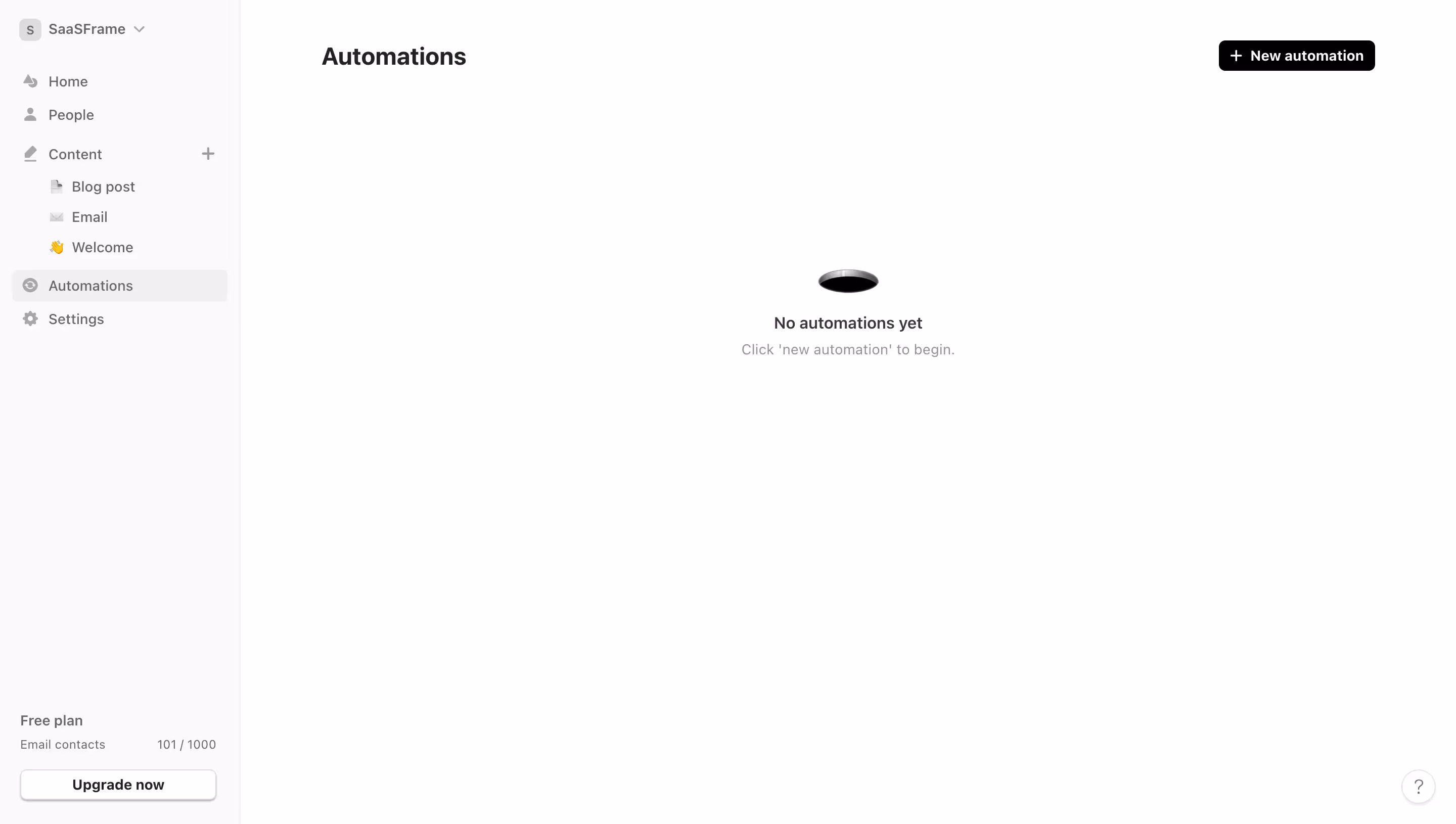 Audienceful Empty Automation Table