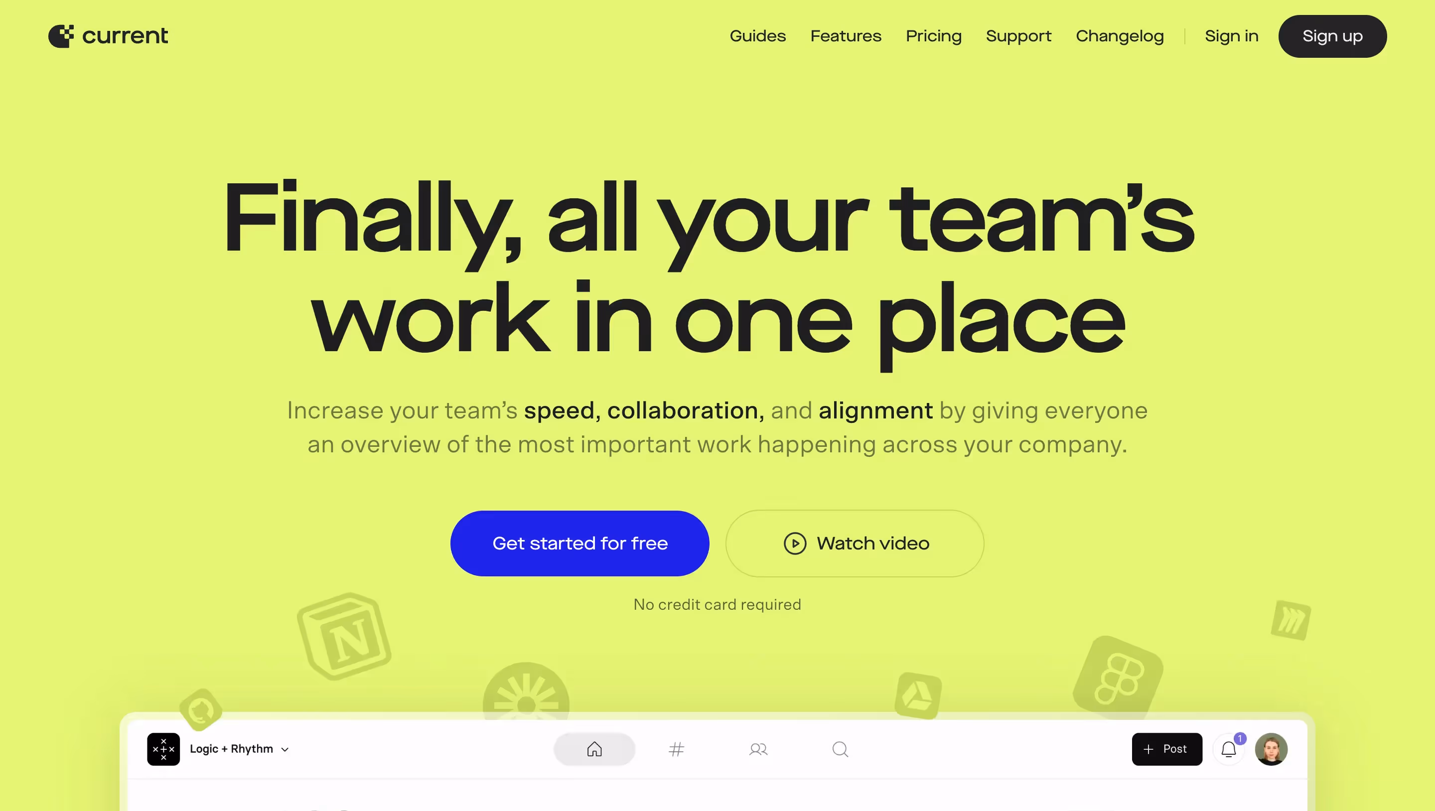 Current.so landing page