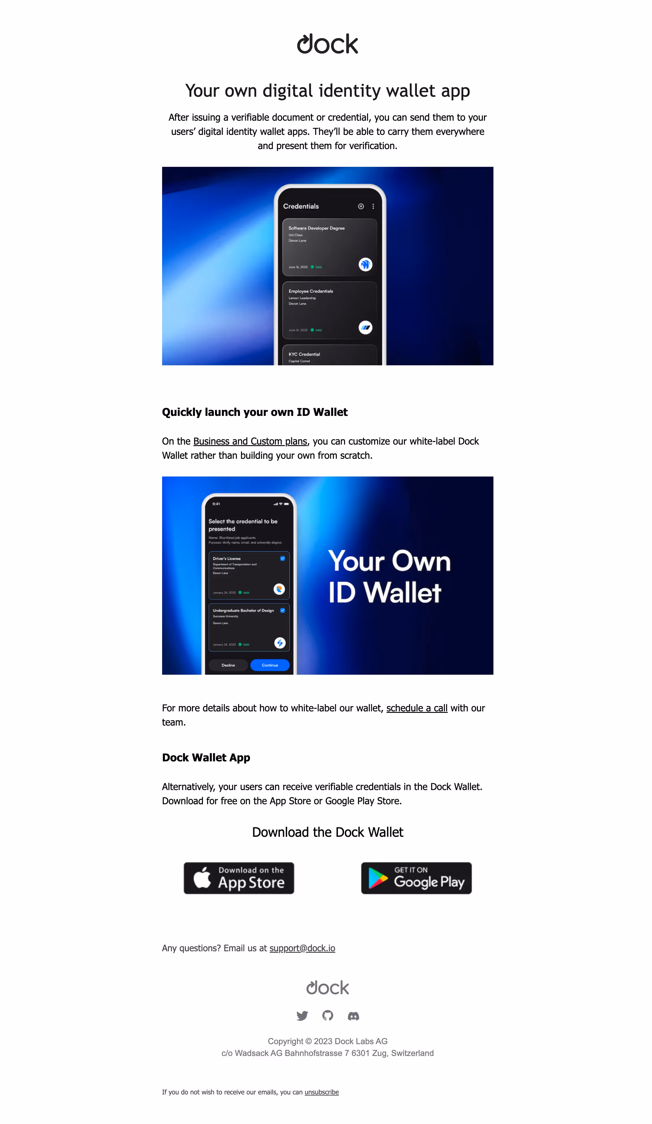 Dock Onboarding Email
