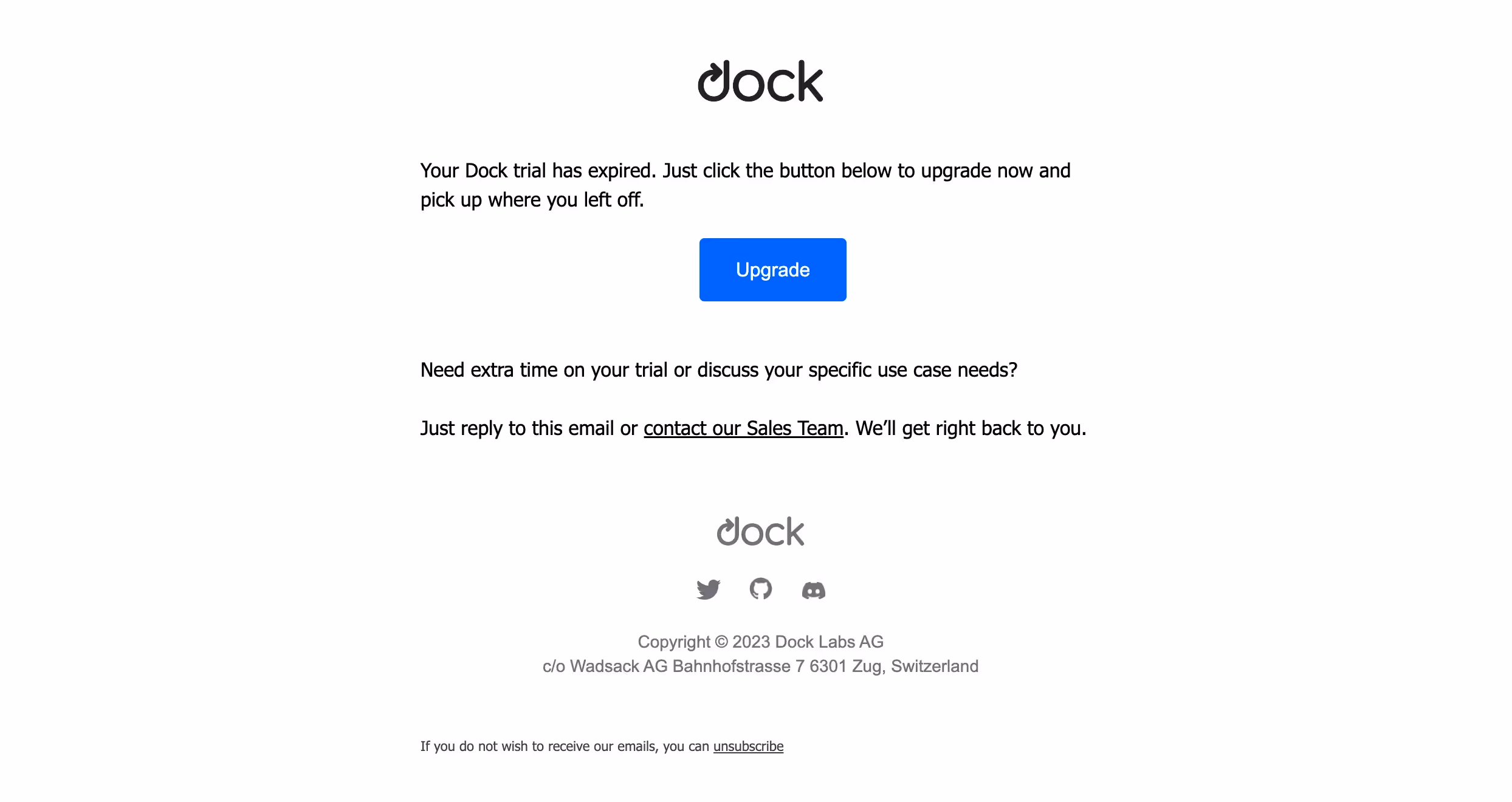 Dock Free Trial Emails