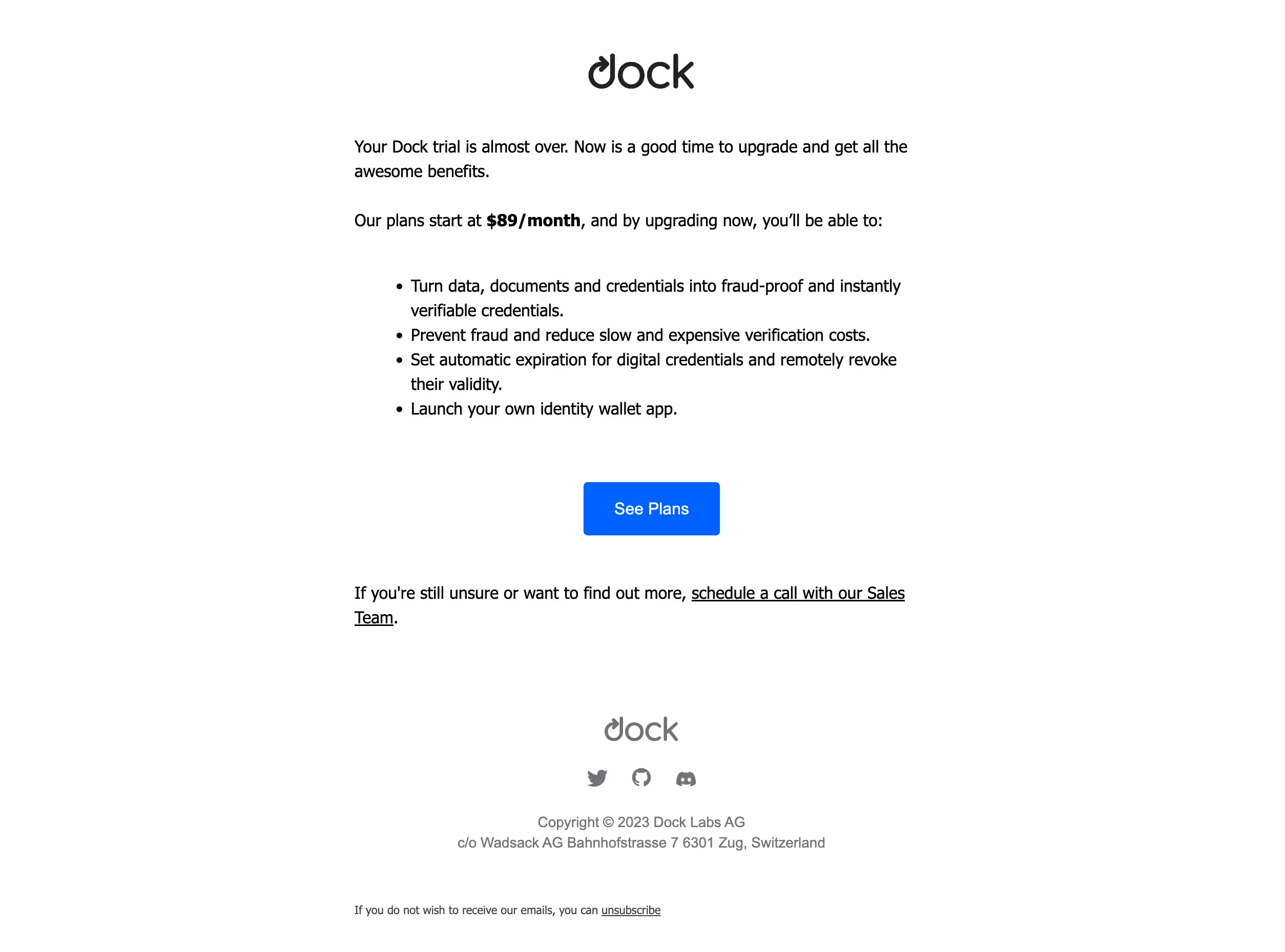 Dock Free Trial Emails