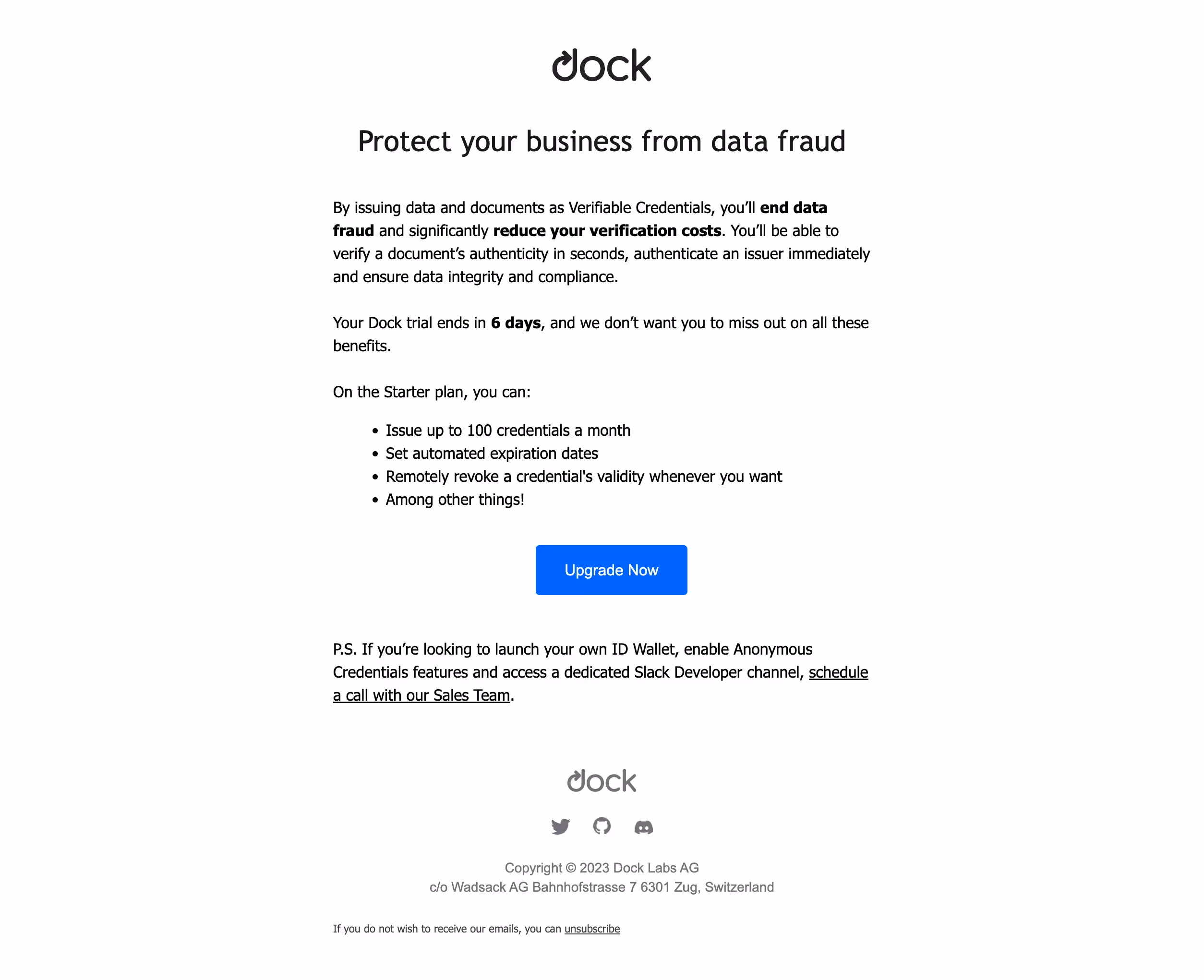 Dock Free Trial Emails