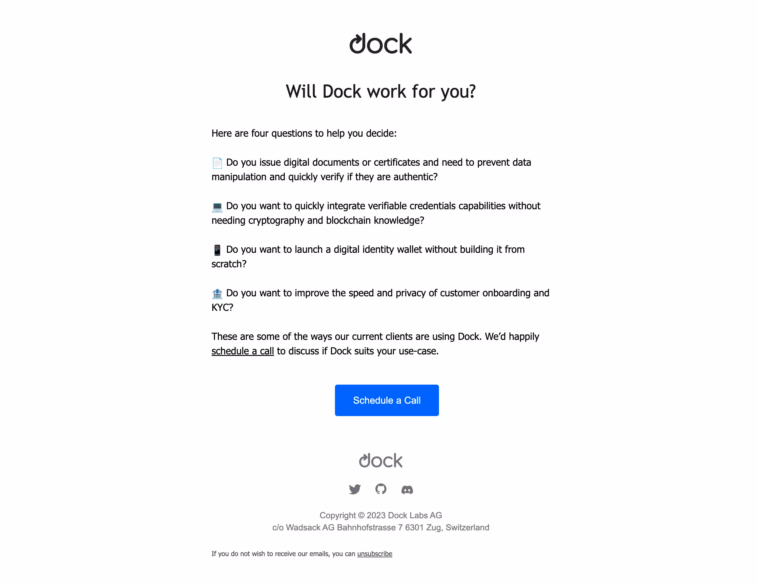 Dock Activation Emails