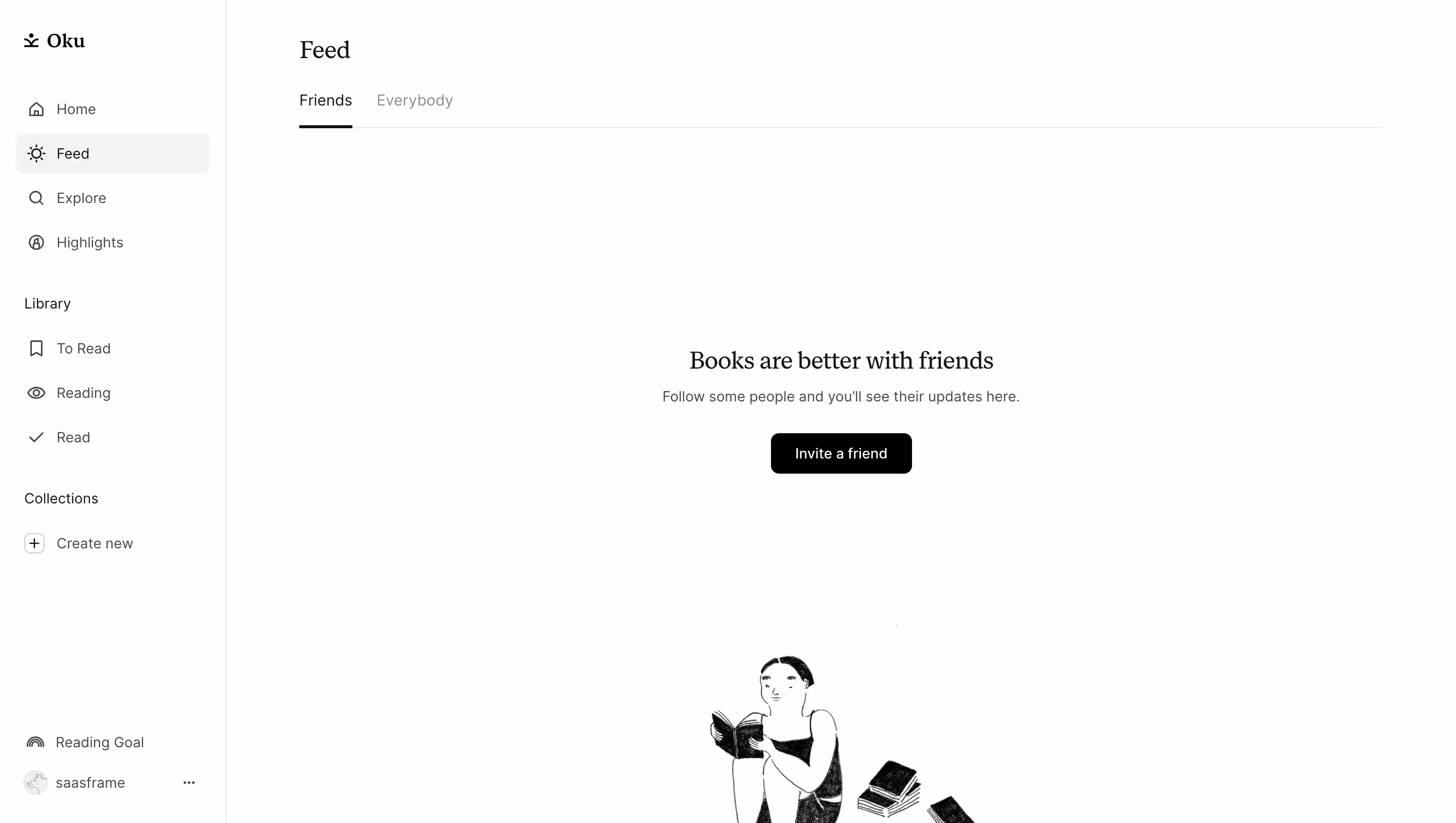 Oku Empty Friends Feed