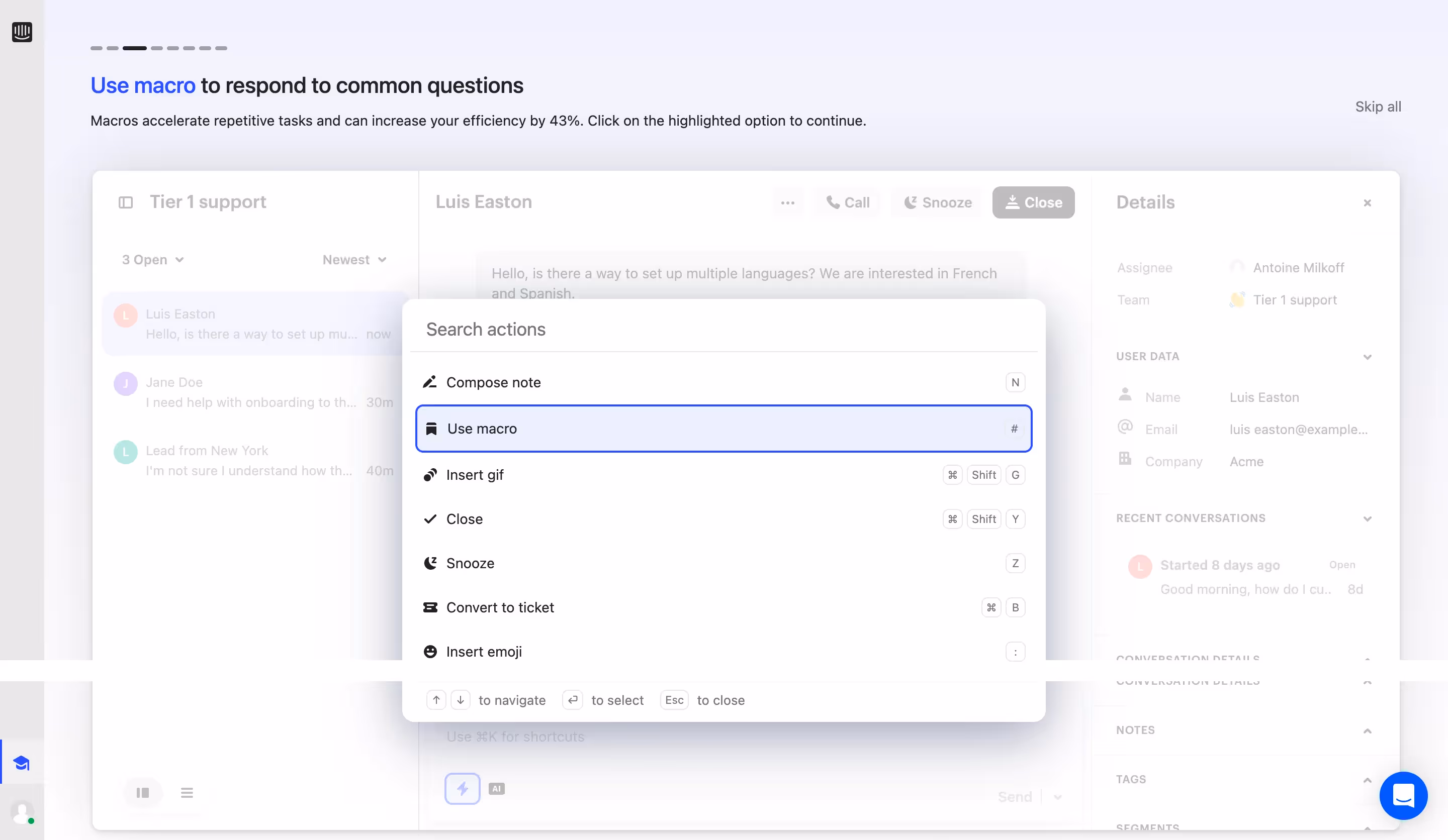 Intercom Help Desk Onboarding