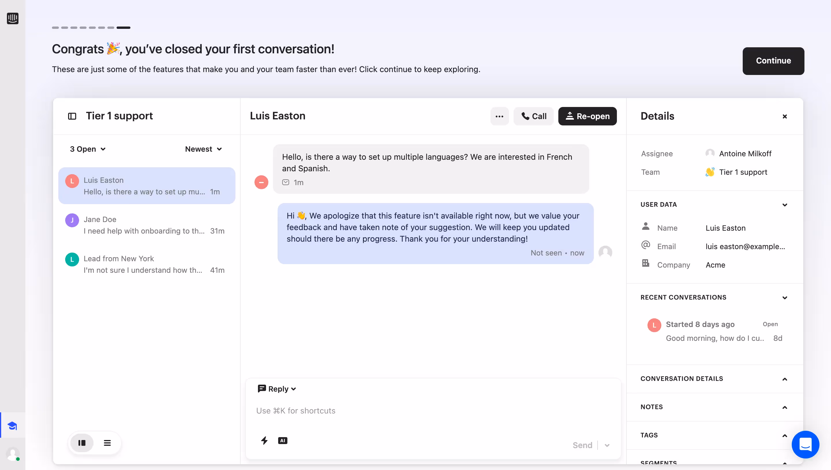 Intercom Help Desk Onboarding