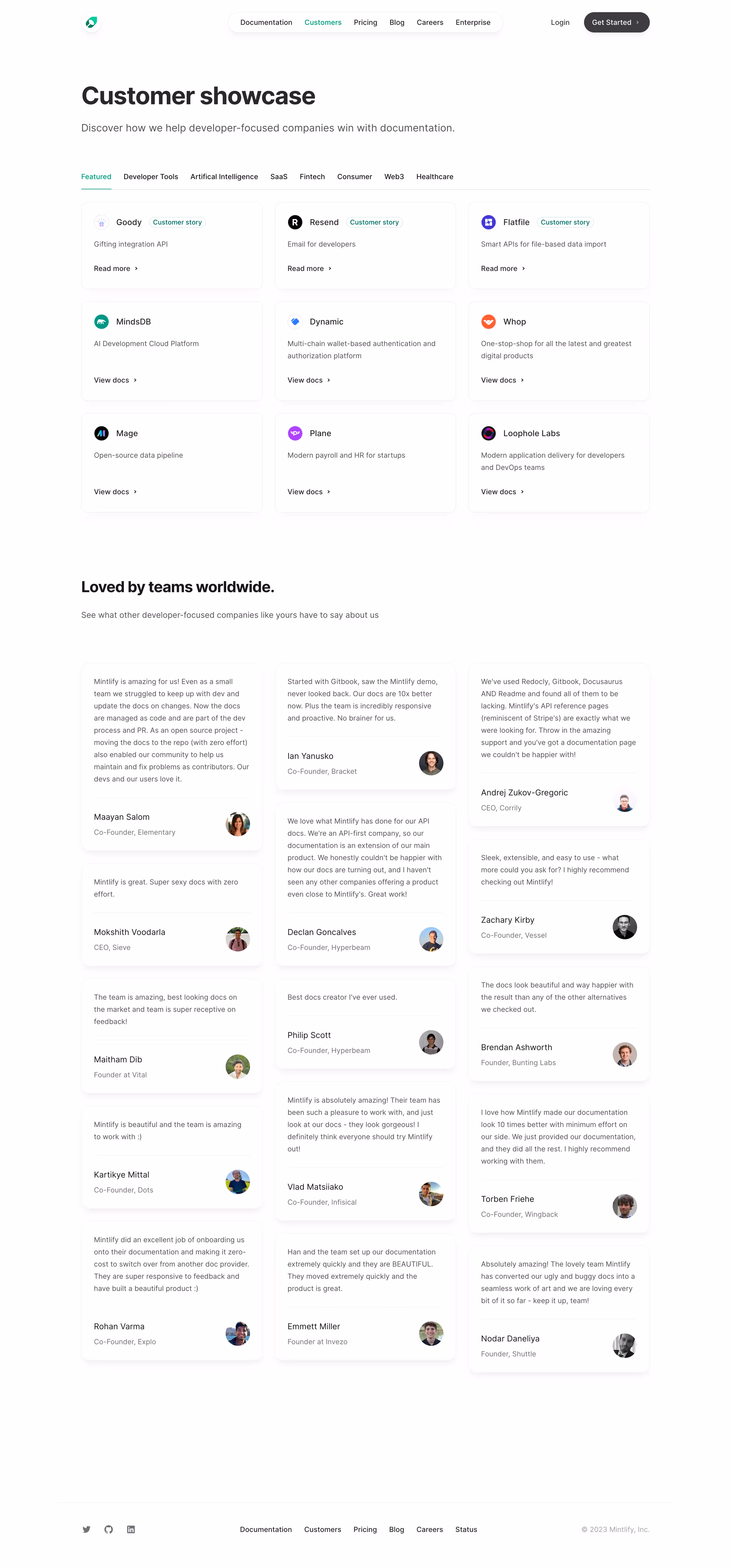 Mintlify Customers Page