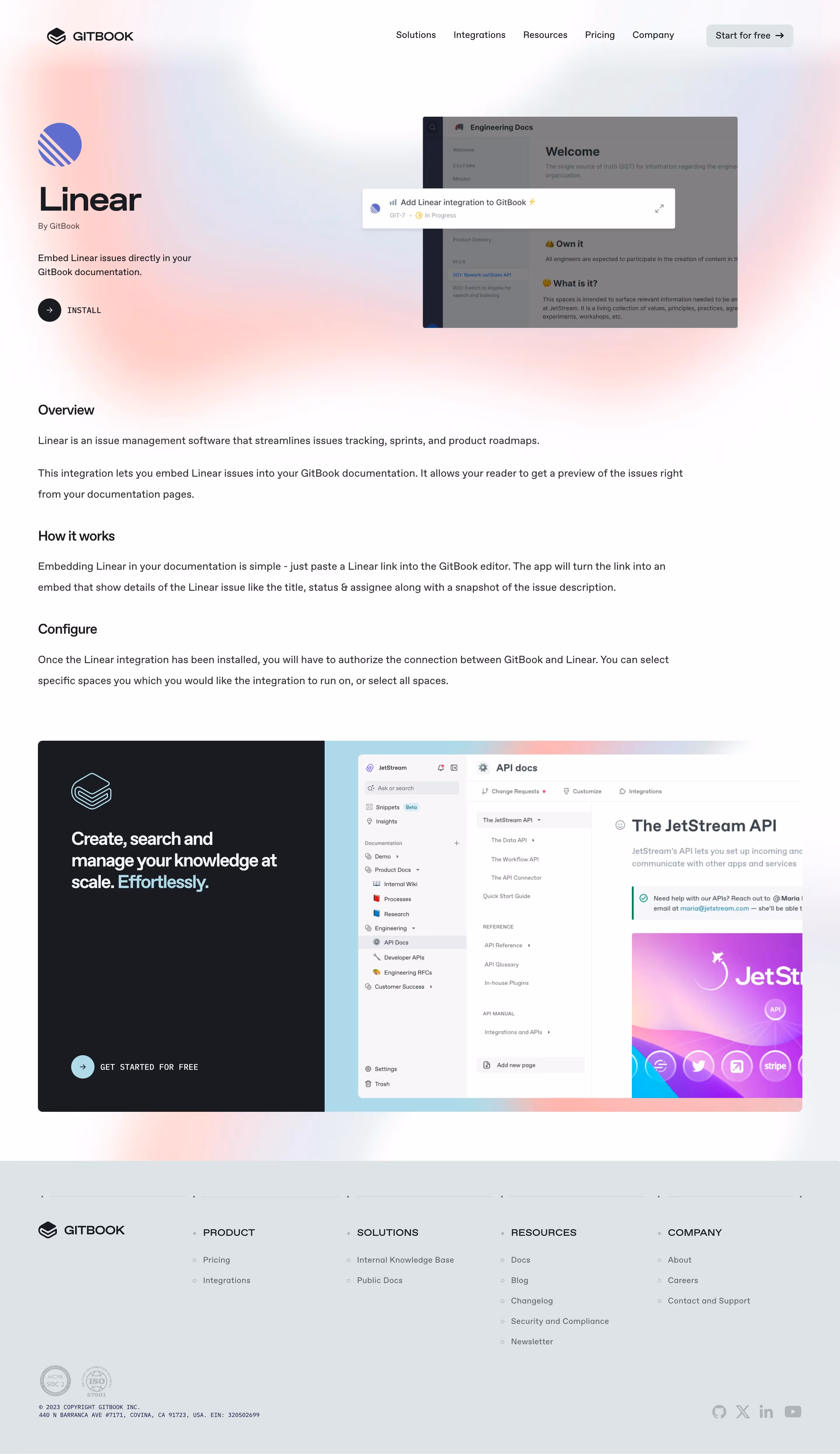GitBook Integrations Page
