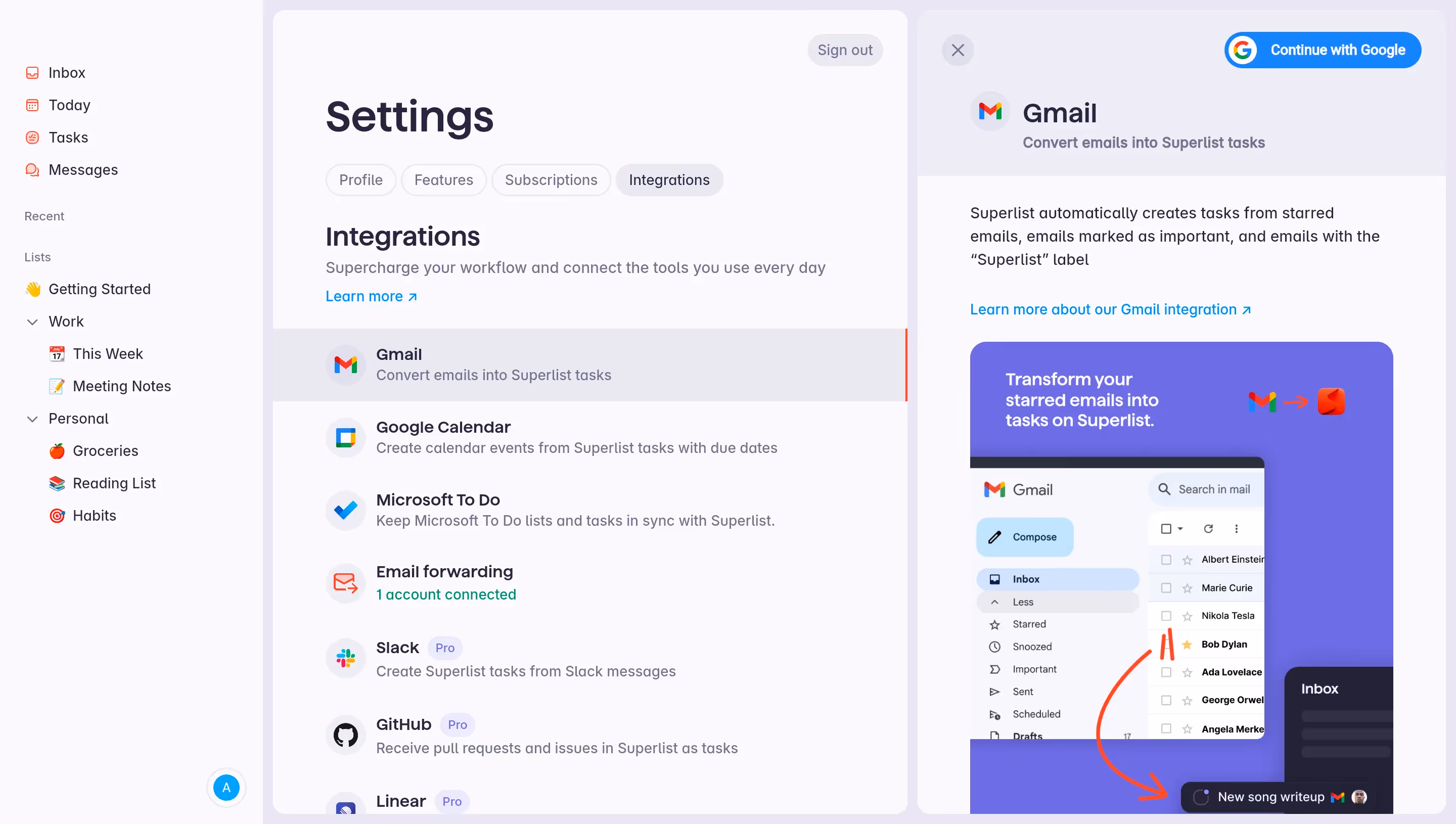 Superlist Connect Integration