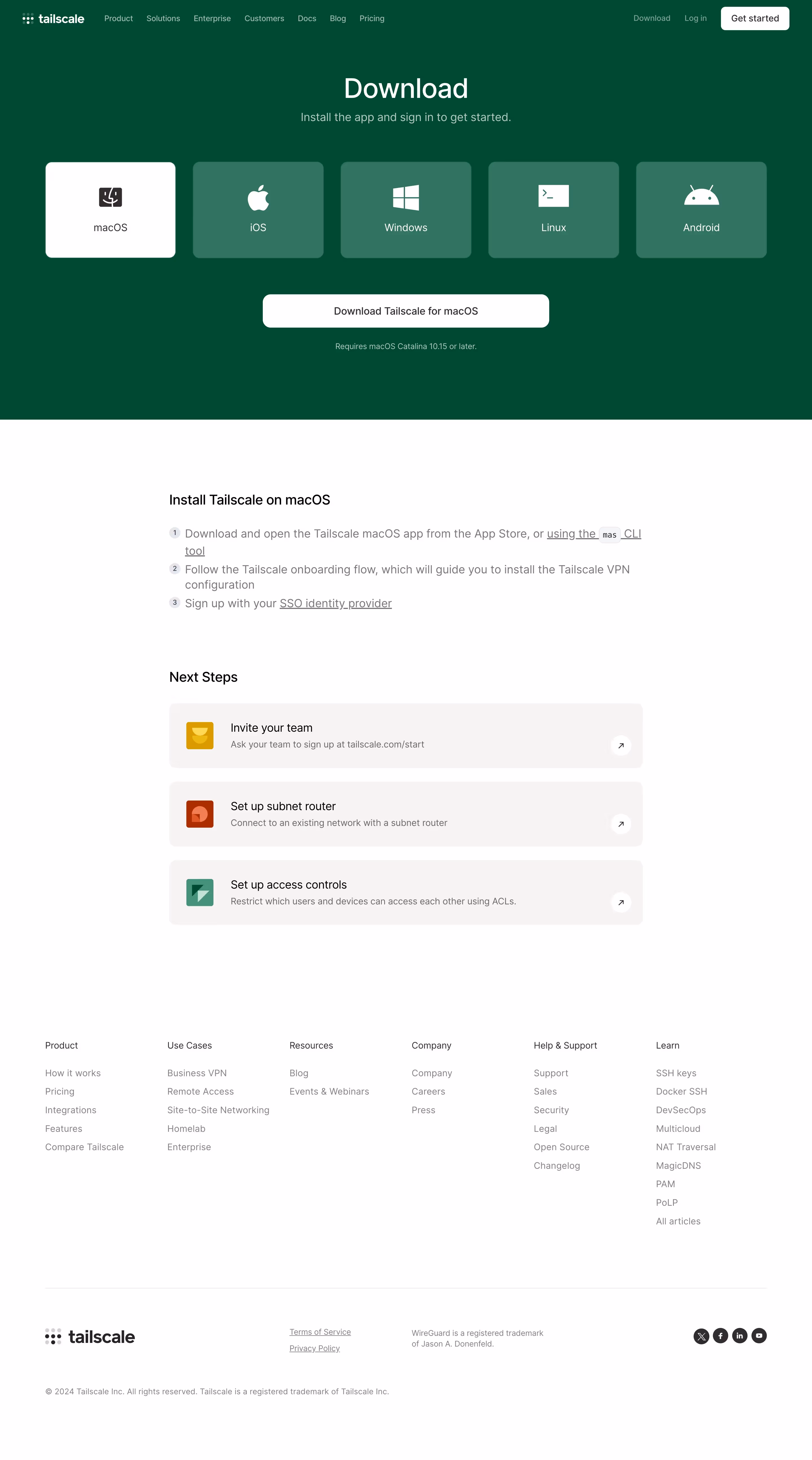Tailscale Download Page