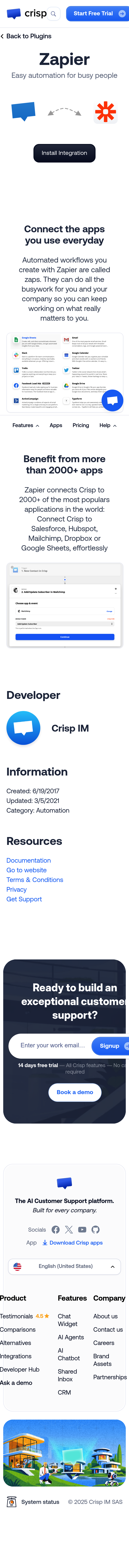Crisp Integrations Page