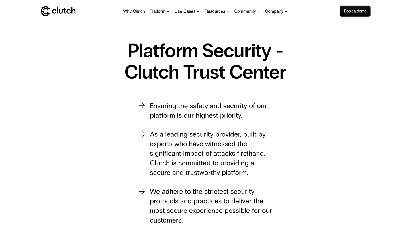 Clutch Security Page