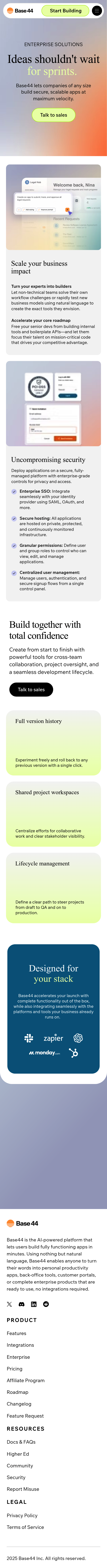 Base44 Enterprise Page