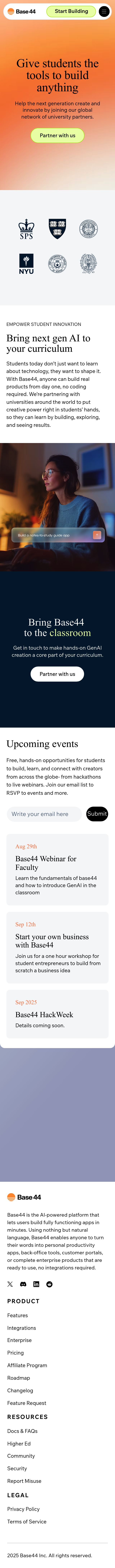 Base44 For Education Page