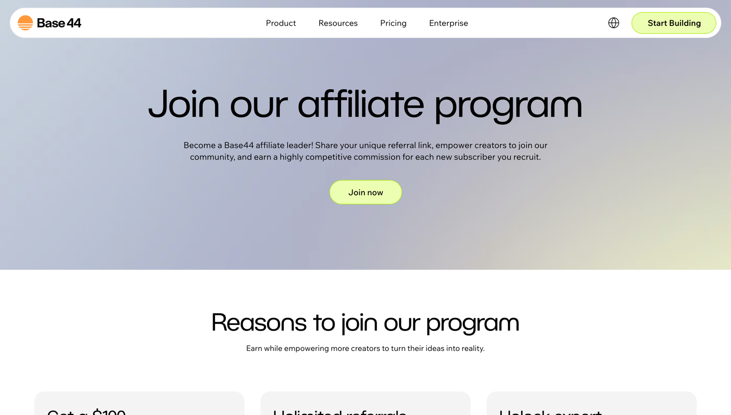 Base44 Affiliate Page