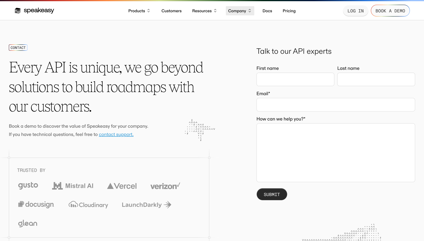 Speakeasy Contact Page
