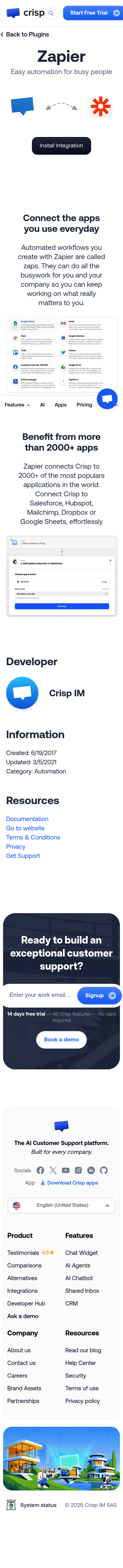 Crisp Integrations Page