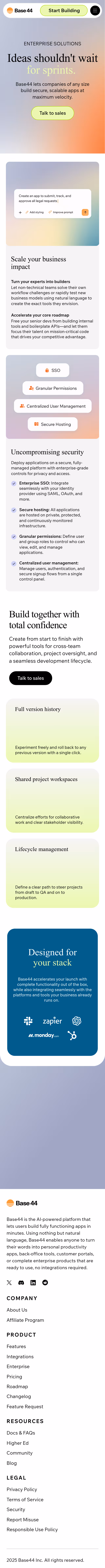 Base44 Enterprise Page