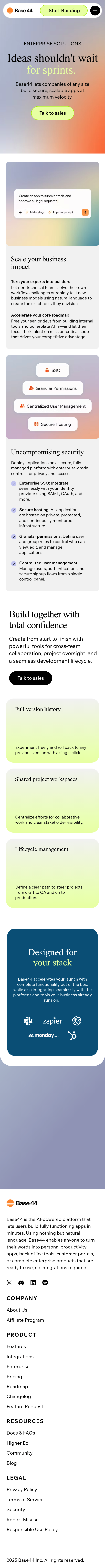 Base44 Enterprise Page