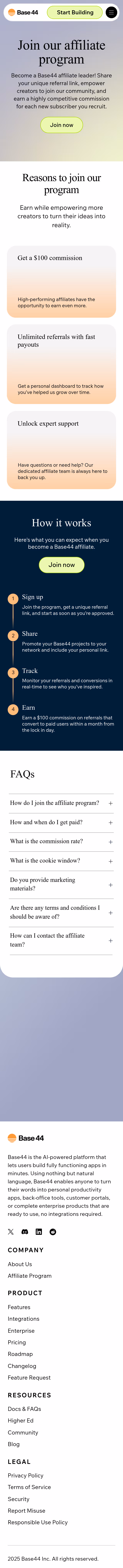 Base44 Affiliate Page