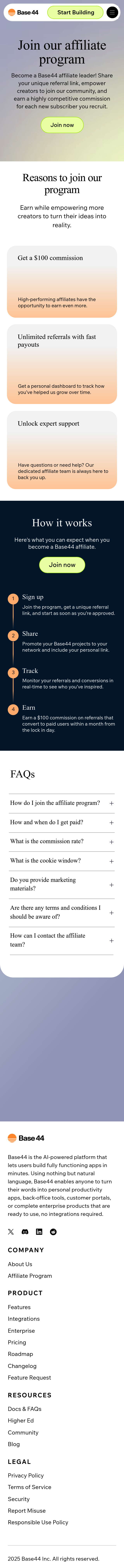 Base44 Affiliate Page