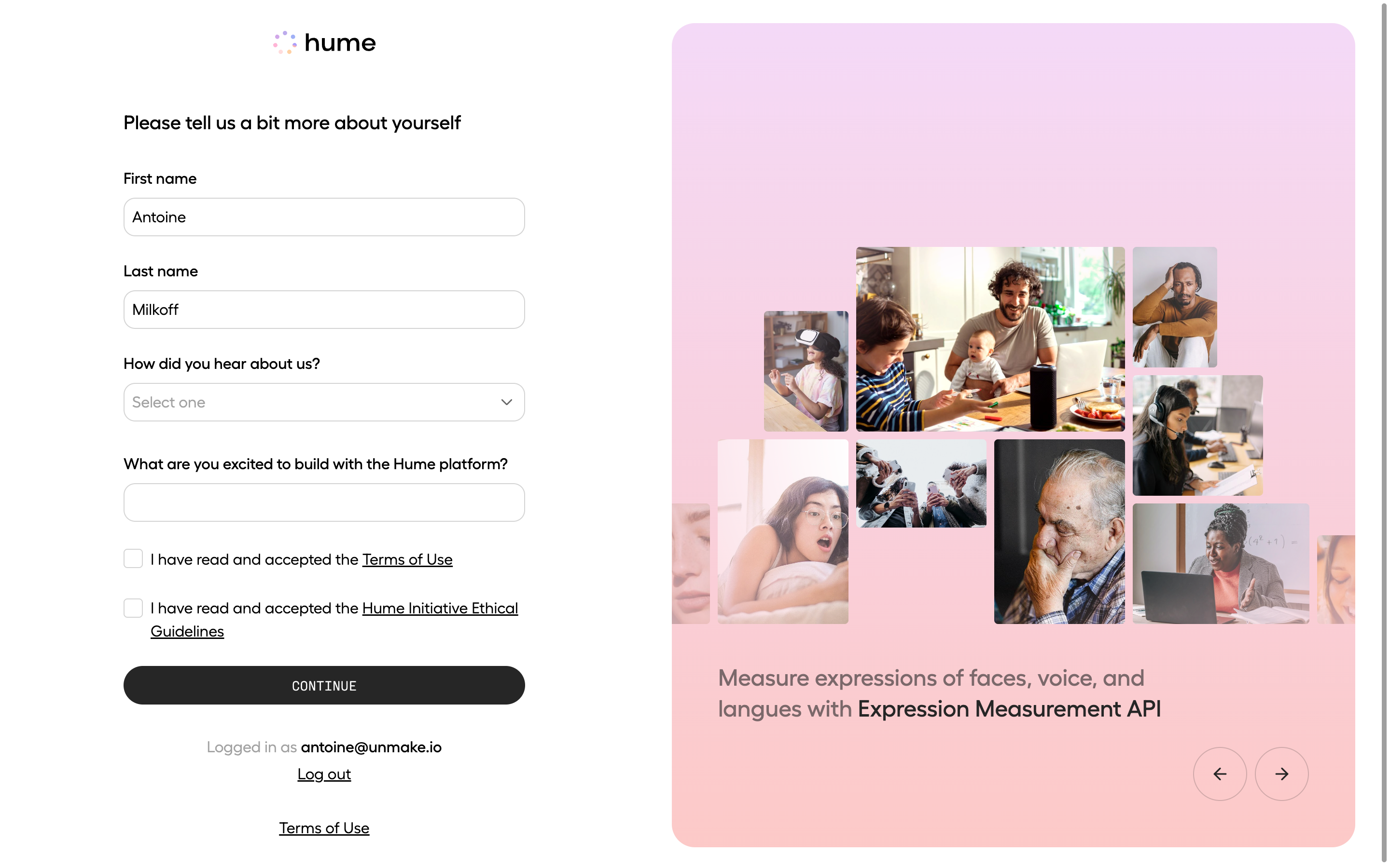 Hume AI Account Setup