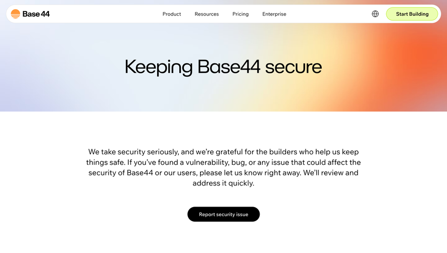 Base44 Security Page