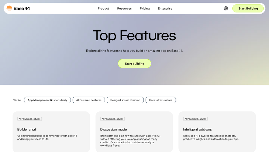 Base44 Features Page