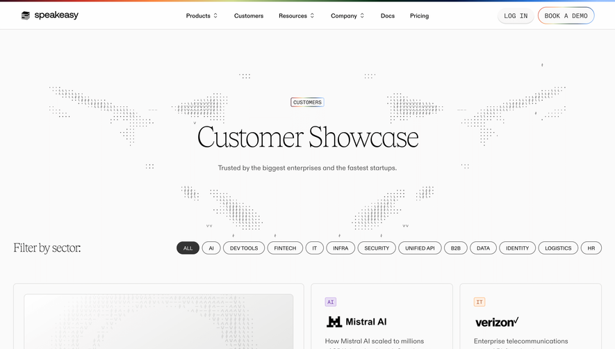 Speakeasy Customers Page