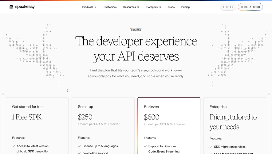 Speakeasy Pricing Page