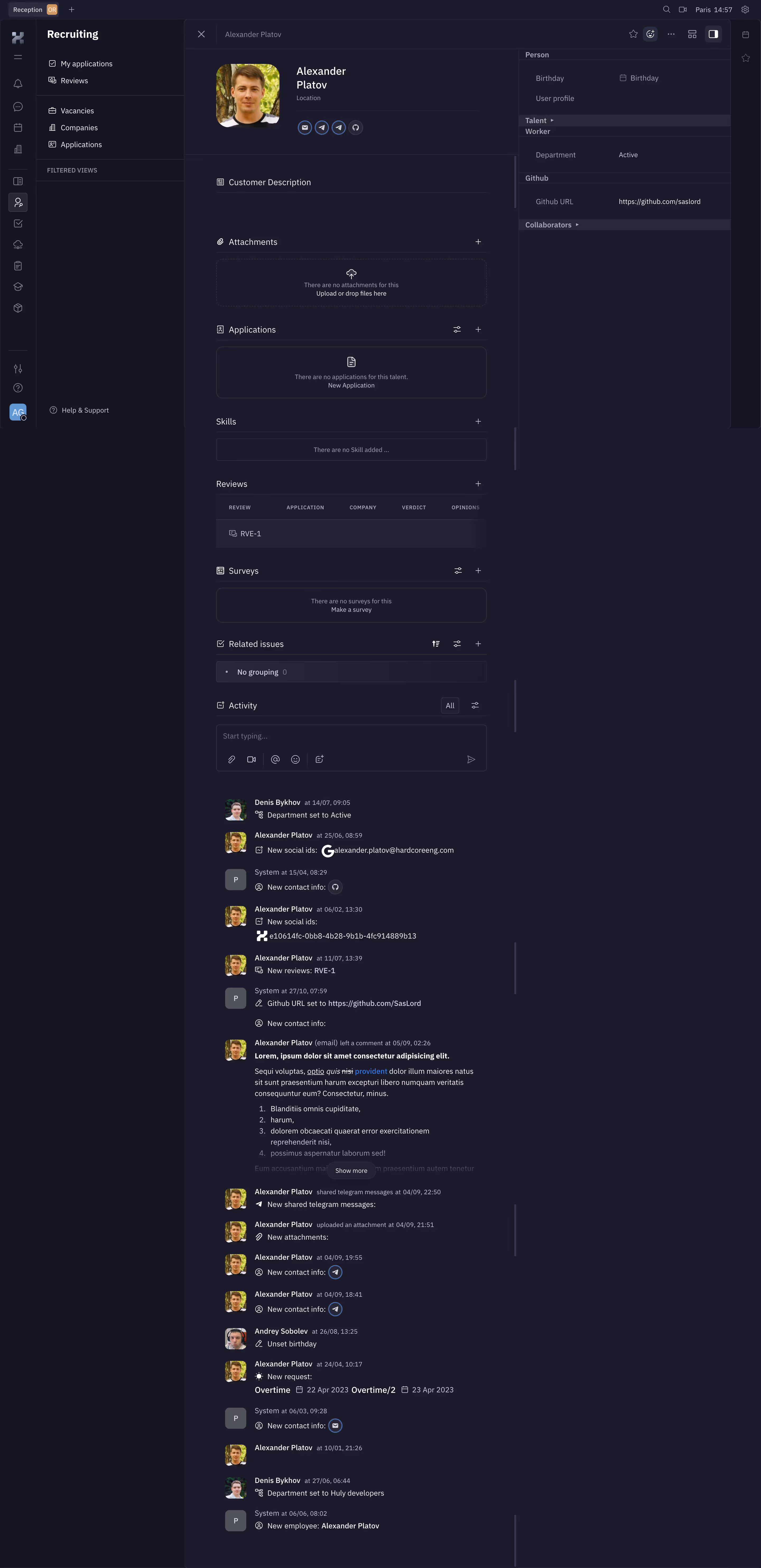 Huly Profile Details