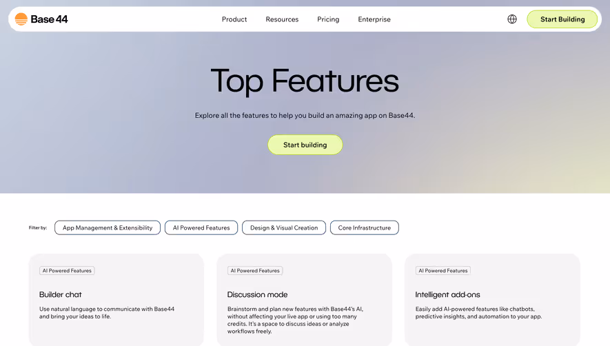 Base44 Features Page