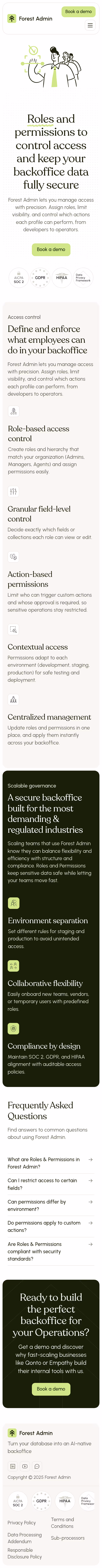 Forest Admin Security Page