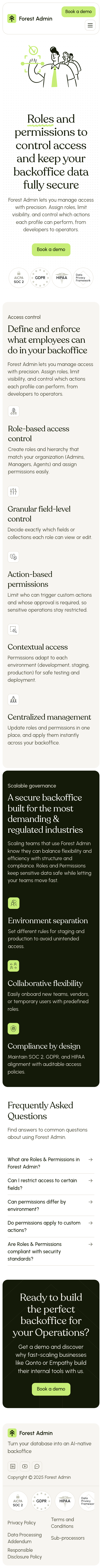 Forest Admin Security Page