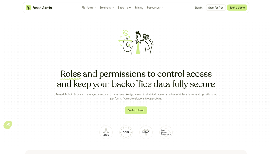 Forest Admin Security Page