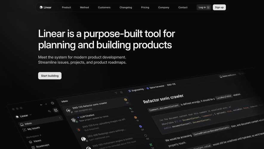 Linear Landing Page