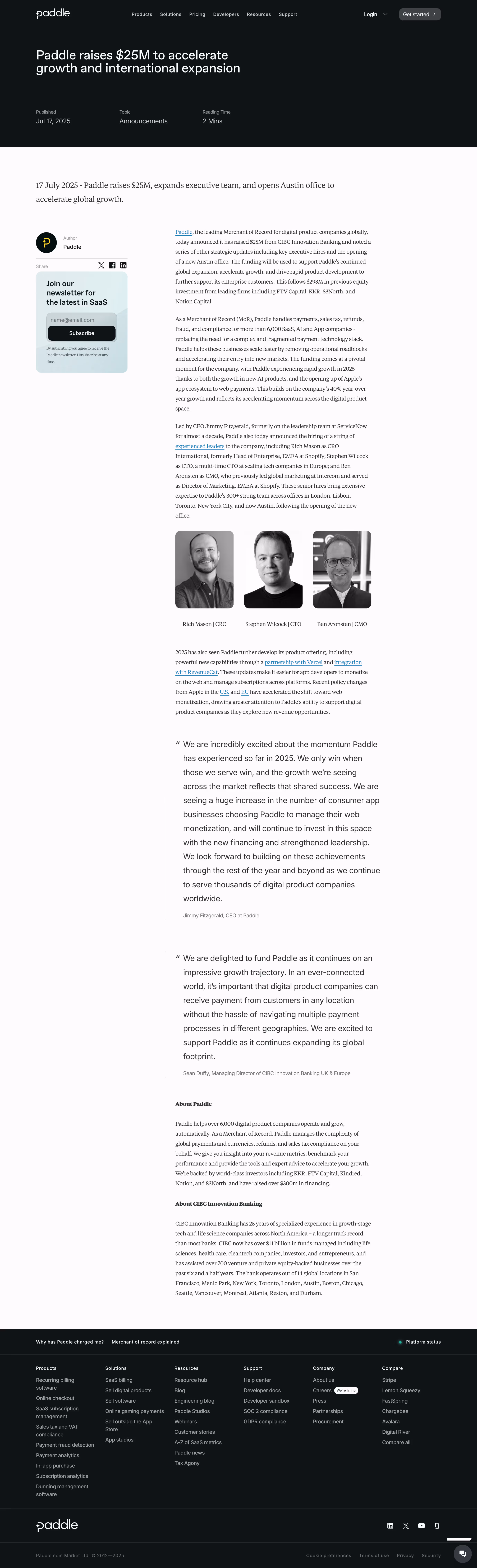 Paddle Blog Template