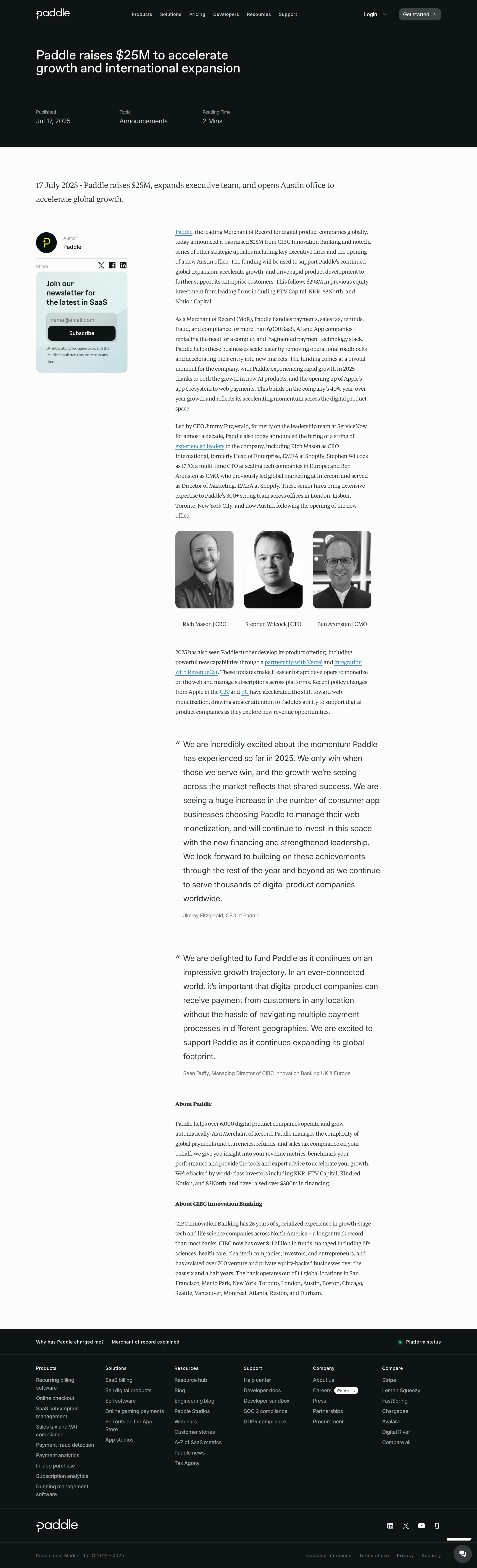 Paddle Blog Template