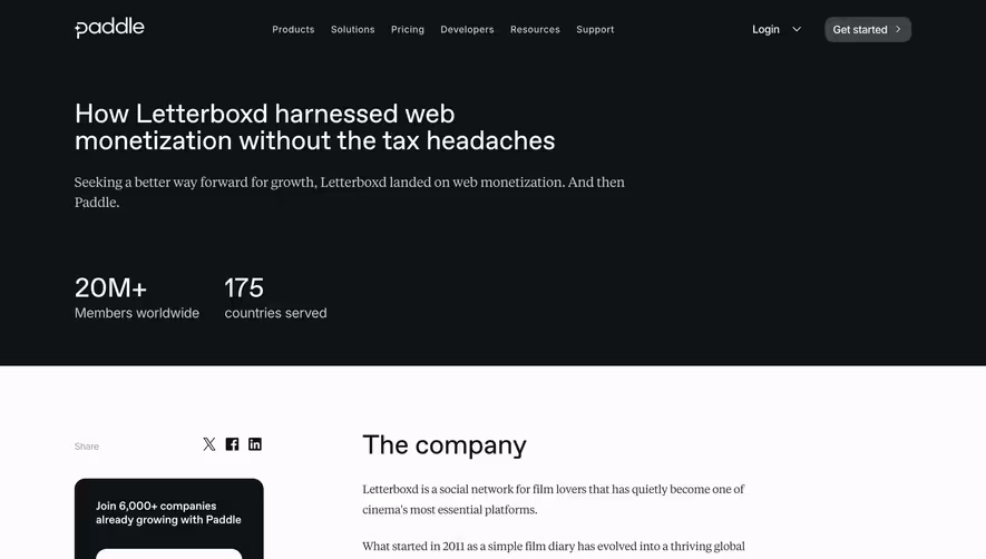 Paddle Customers Page