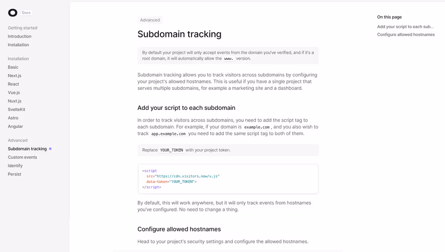 Visitors Documentation