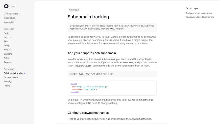 Visitors Documentation