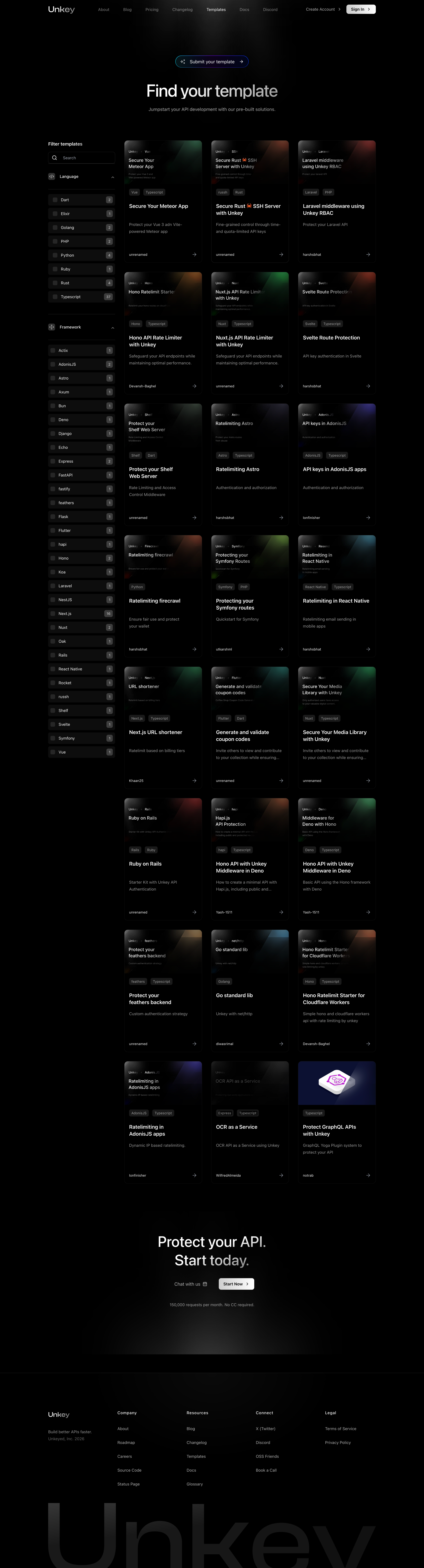 Unkey Templates Library