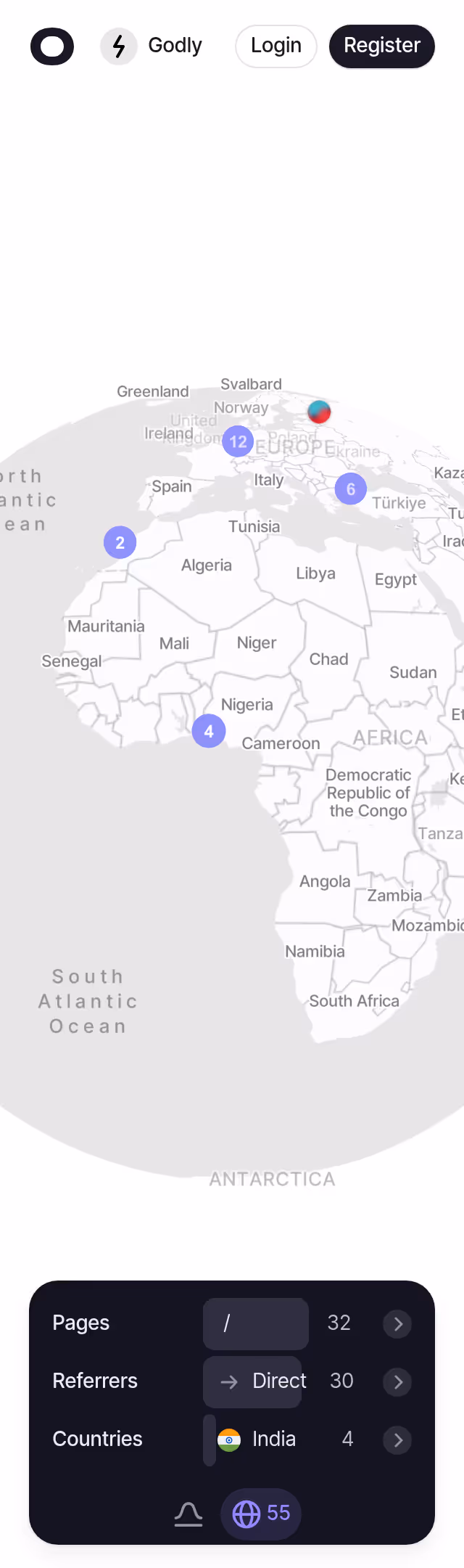 Visitors Realtime Map