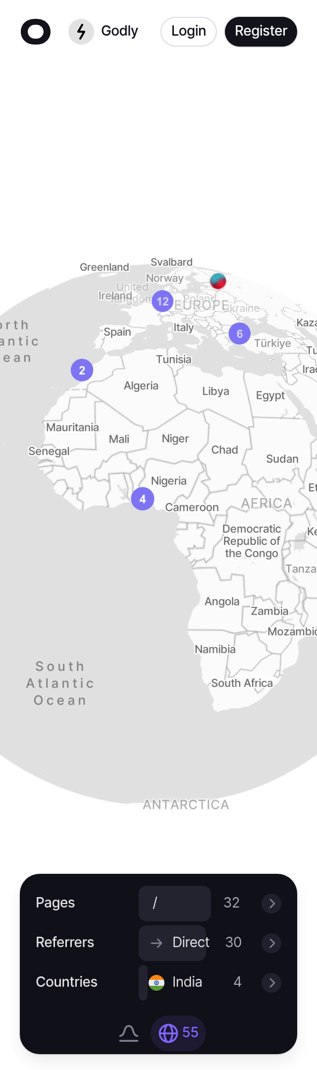 Visitors Realtime Map
